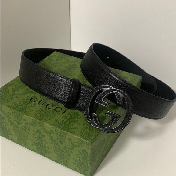 Gucci Black Leather Belt for Men - Picture 1 of 4